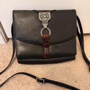 “Brighton” Nepal Organizer-NWOT:100% Black/Brown Italian “Leather”